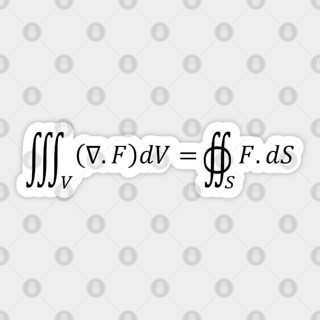 Divergence Theorem Equation - Differential Calculus And Math Sticker by ScienceCorner